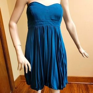 Forever 21 Blue Teal Strapless Dress